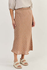 Linen Skirt - Brick