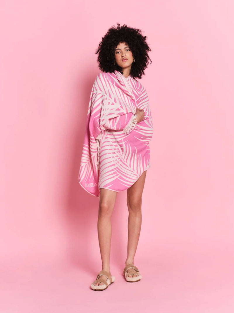 Palm Springs - Bubblegum Feather Beach Towel
