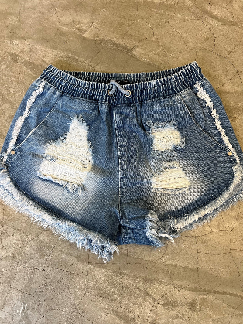 CD Distressed Denim Short