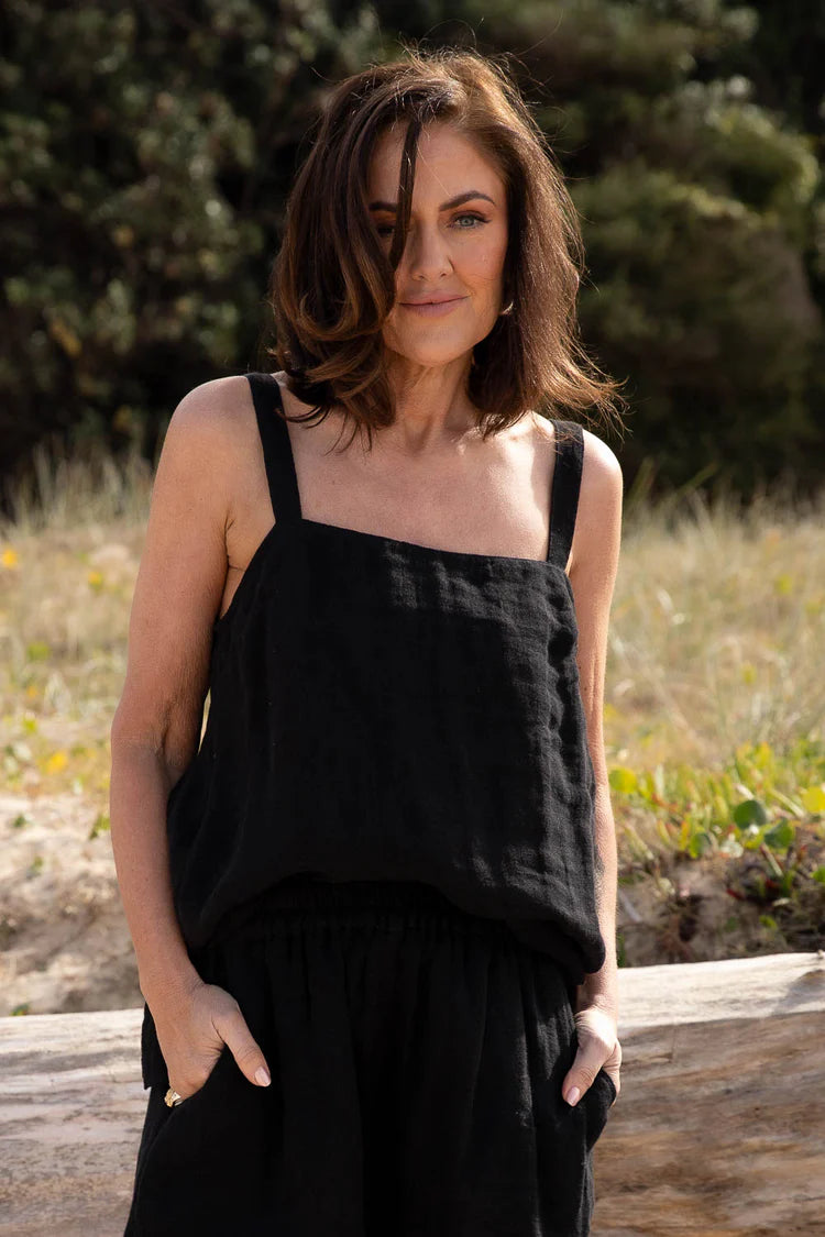 Classic Linen Tank - Black