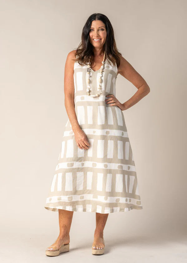 Agnitha Linen Dress - Cream