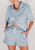 Country Denim Elastic Waist Shorts - Light Denim