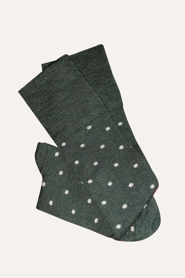 Merino Wool Socks - Dotty Green