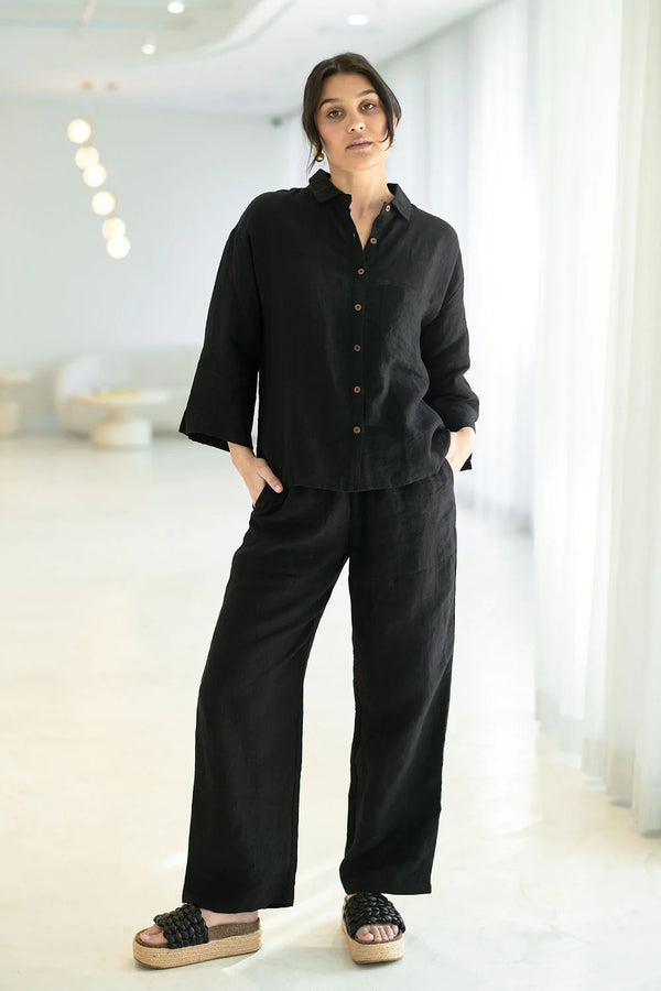 Fundamental Linen Shirt - Black
