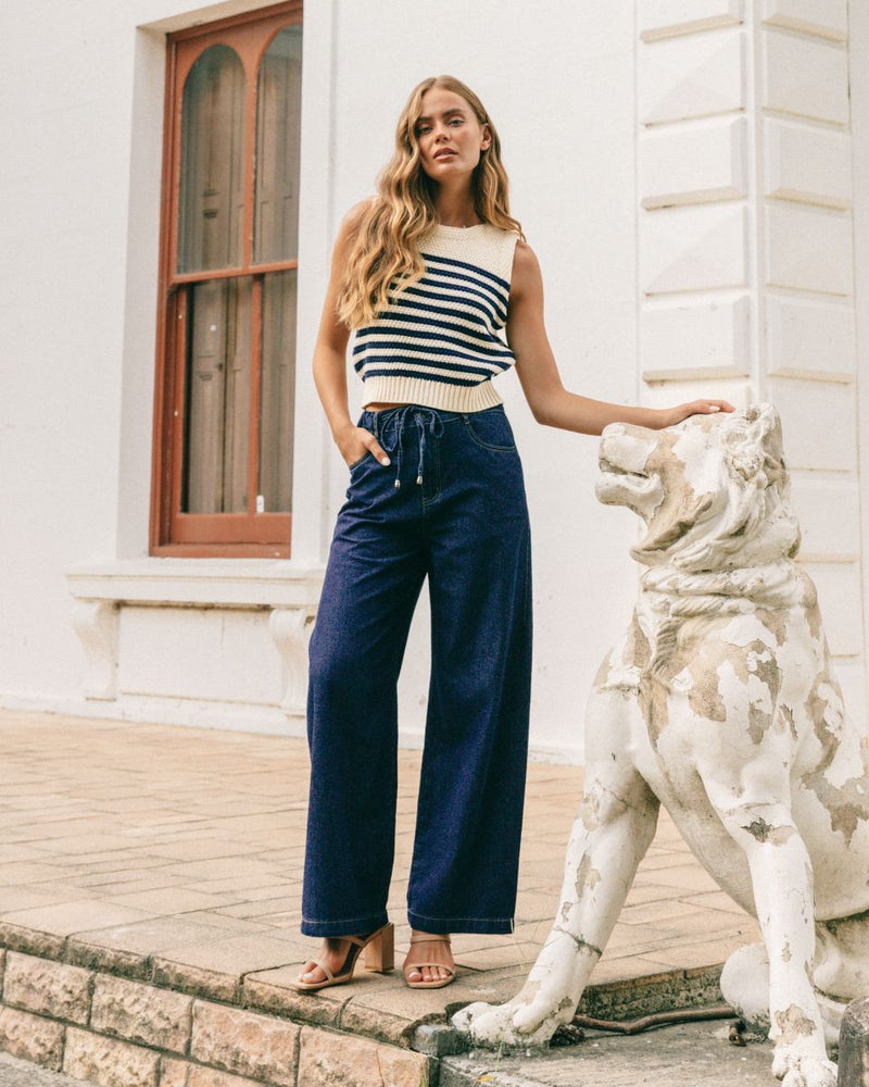 Ebby & I Knit Tank - Navy