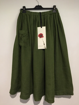 Gathered Full Skirt - Forest Green