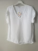 Plain Italian Linen T Shirt - White- OS