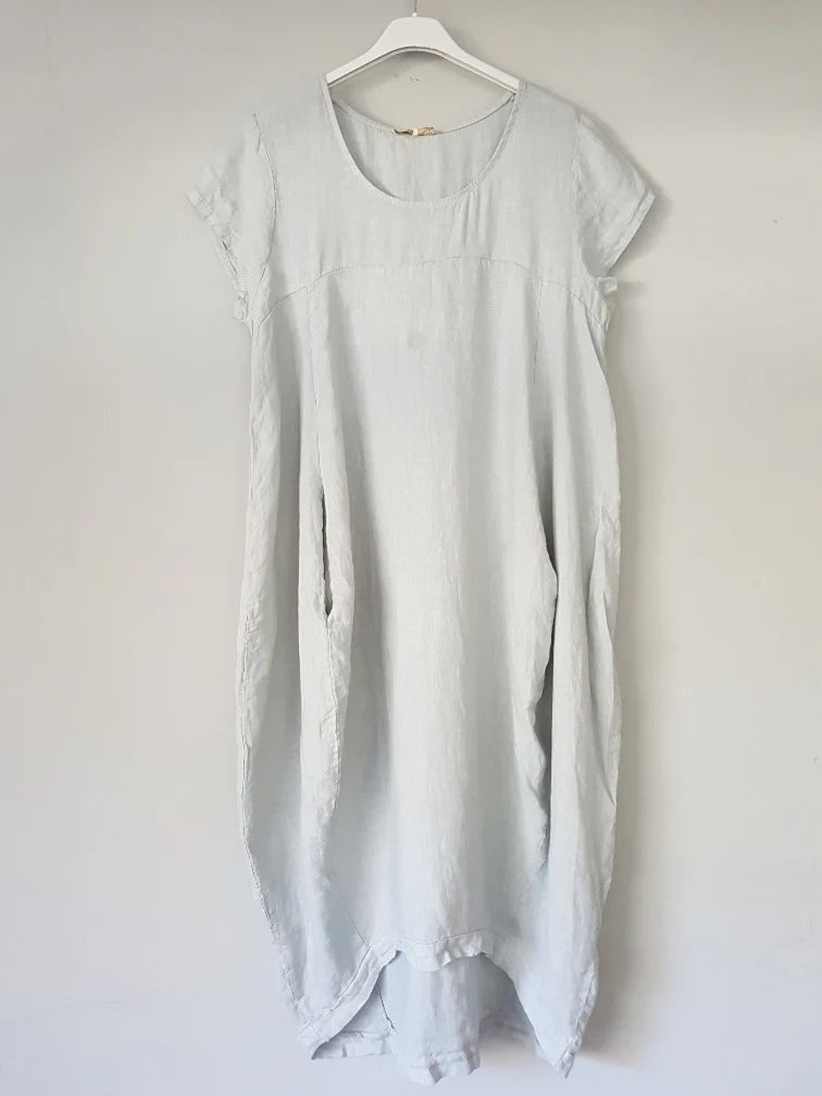 Frederic Linen Dress - Silver