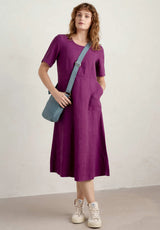 Grass Wave Dress - Cassis