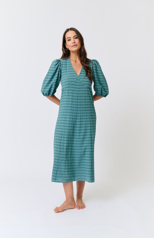 Devon Midi Dress - Jade Check