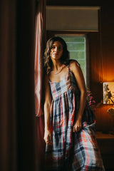 Montaigne Issey Linen Dress - Multi Check
