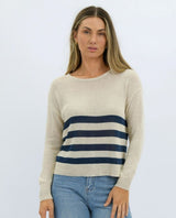 Sorrento Knit - Beige/ Navy