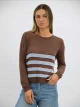 Sorrento Knit - Choc/ Blue