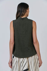 Tie Linen Top - Licorice
