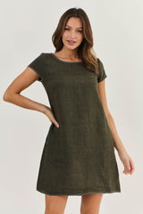 Linen Dress - Licorice