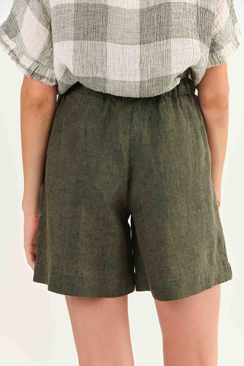 Linen Shorts - Licorice