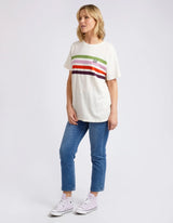 Lined Up Tee - Pearl