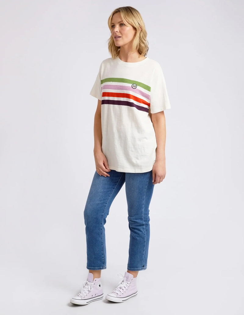 Lined Up Tee - Pearl