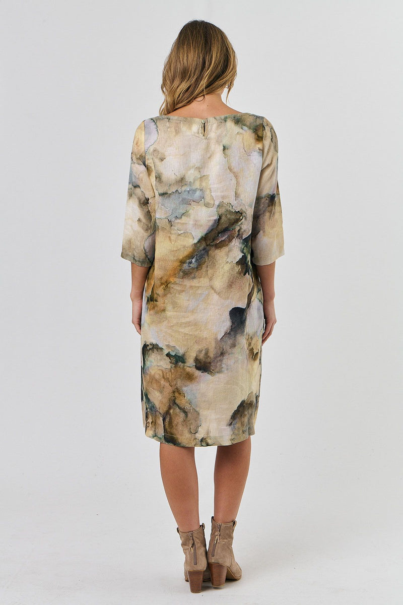 Midi Dress 3/4 Sleeve - Marble