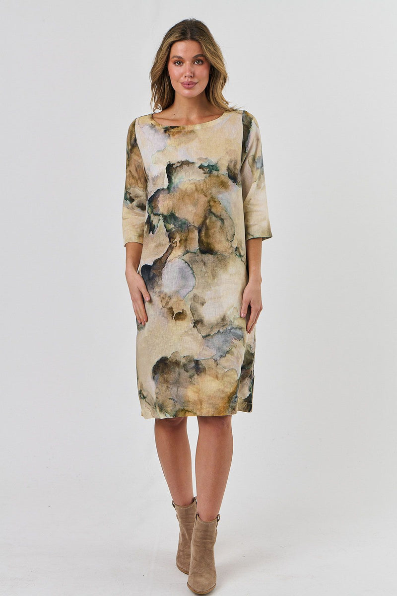 Midi Dress 3/4 Sleeve - Marble