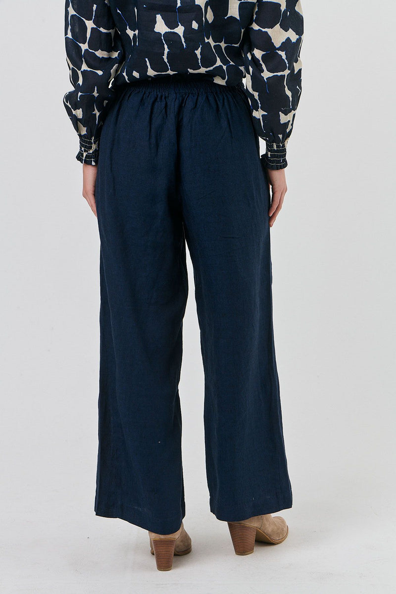 Long Linen Pant - Midnight