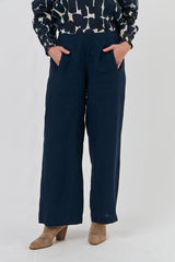 Long Linen Pant - Midnight