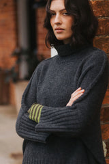 Balmain Pure NZ Lambswool Roll Neck Sweater - Charcoal