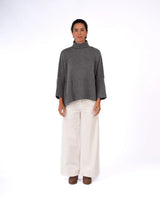 Balmain Pure NZ Lambswool Roll Neck Sweater - Grey