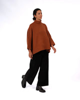 Balmain Pure NZ Lambswool Roll Neck Sweater - Rust