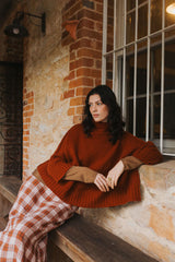 Montaigne Francie French Linen Maxi Skirt - Clay Check