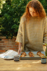 French Linen Tunic Top - Check