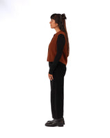 Luella Cable Knit Pure Lambswool Vest - Chestnut