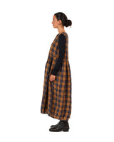 Montaigne Sartene French Linen Dress - Blue Tweed Check