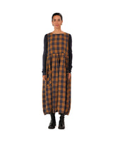 Montaigne Sartene French Linen Dress - Blue Tweed Check