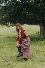 Montaigne Red Check Linen Pants