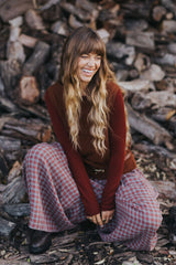 Montaigne Red Check Linen Pants