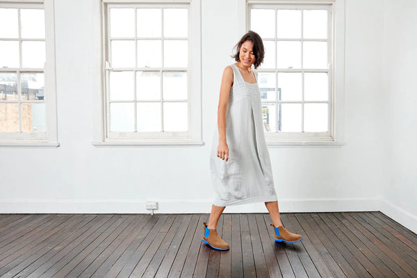 Aurelie Linen Summer Dress  - Silver - OS
