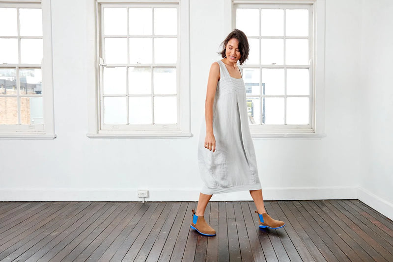 Aurelie Linen Summer Dress  - Silver - OS