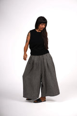 Montaigne French Linen Culottes in Black Gingham