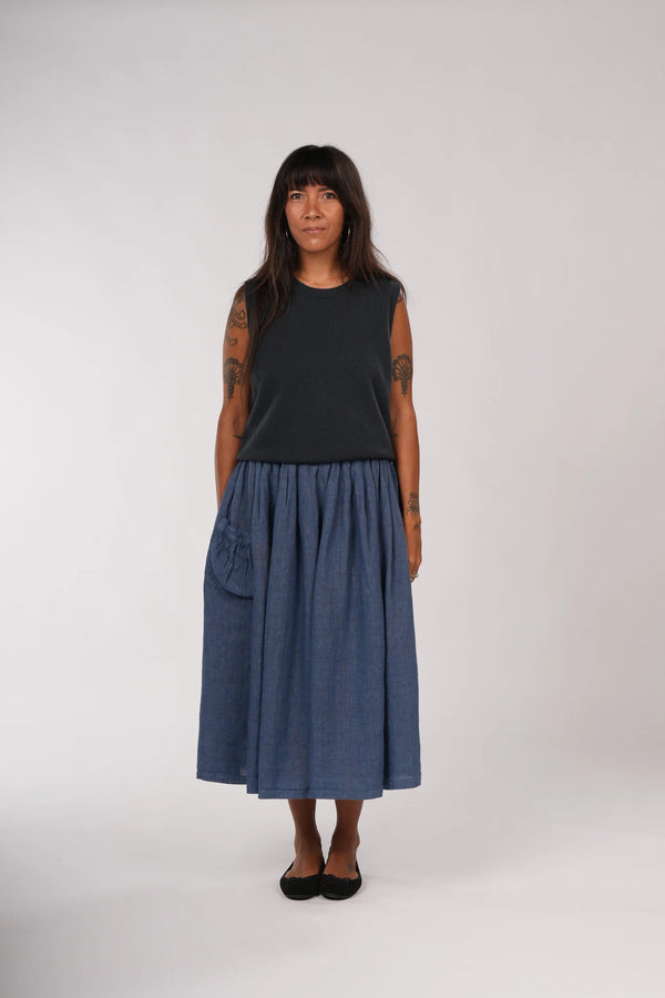 Montaigne Gigi 100% New Zealand Lambswool Vest - Indigo