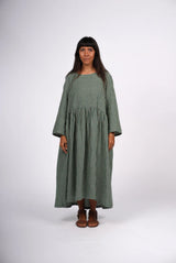 Montaigne Green Gingham Linen Dress