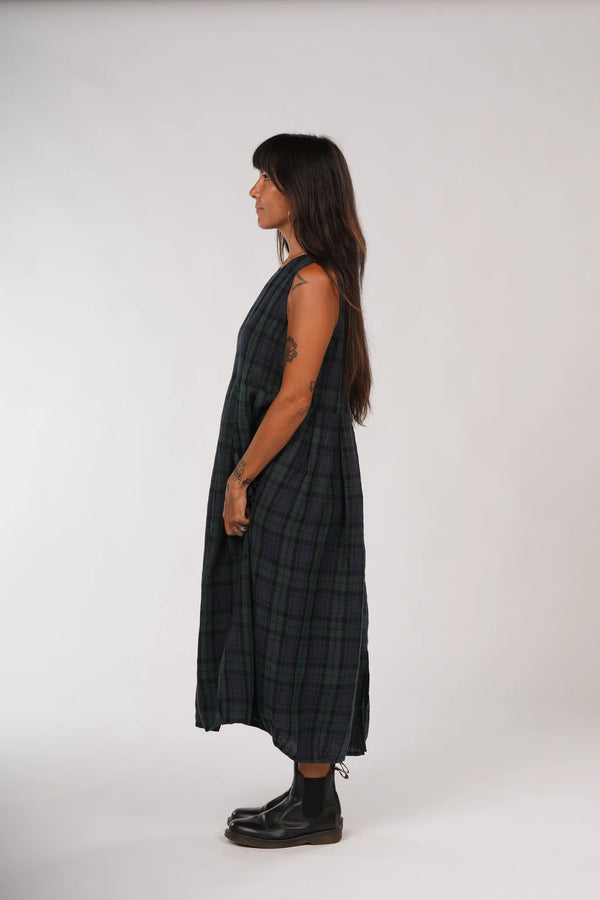 Montaigne Sartene French Linen Tartan Dress