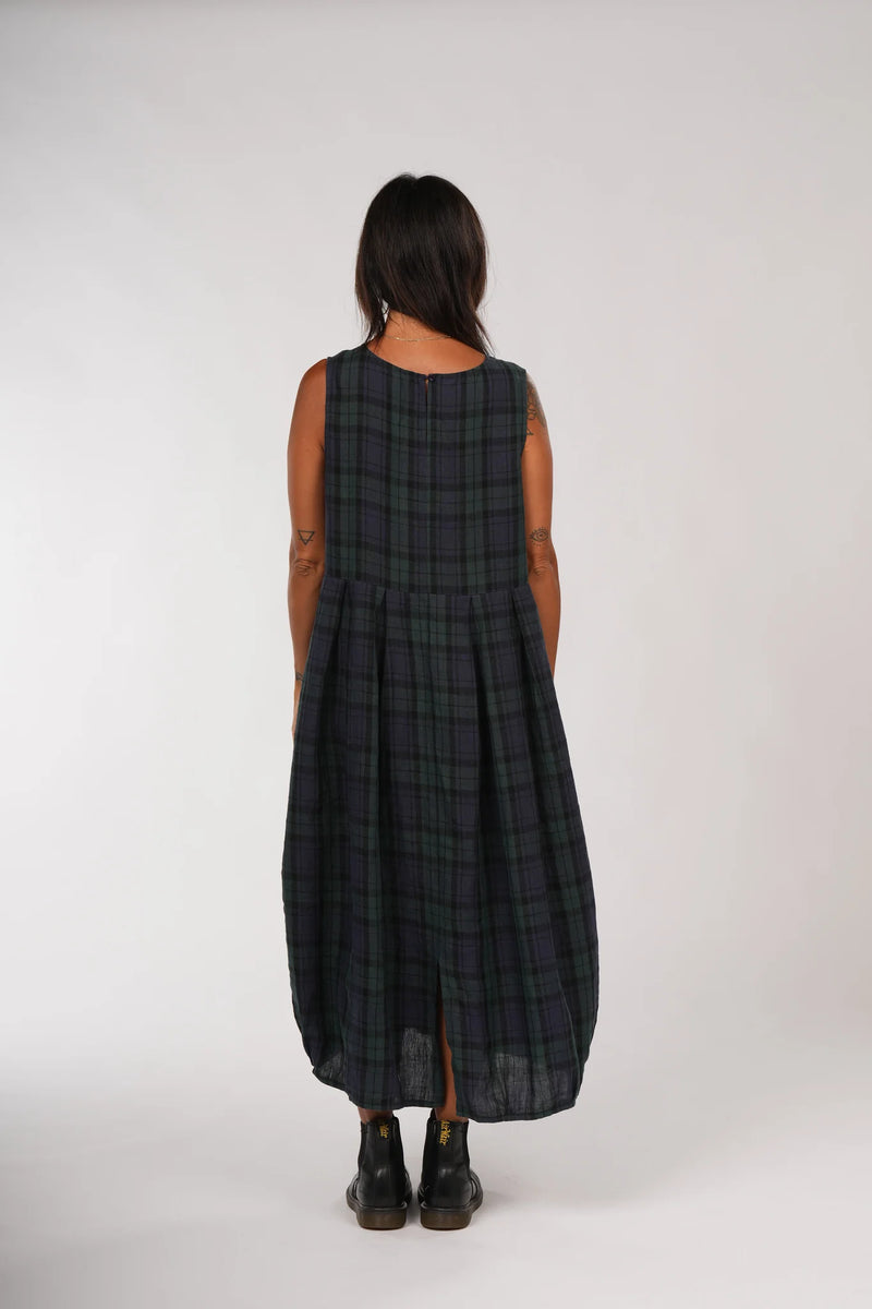 Montaigne Sartene French Linen Tartan Dress