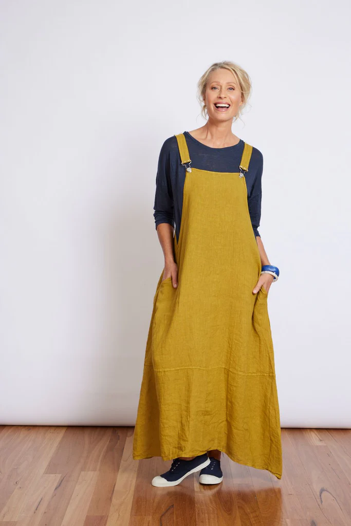 Montaigne Overall Style Maxi Dress - Mustard