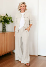 Soul Sparrow Linen Jacket - Oatmeal