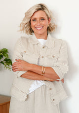 Soul Sparrow Linen Jacket - Oatmeal