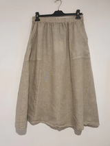Frederic A-Line Skirt with Pockets - Natural