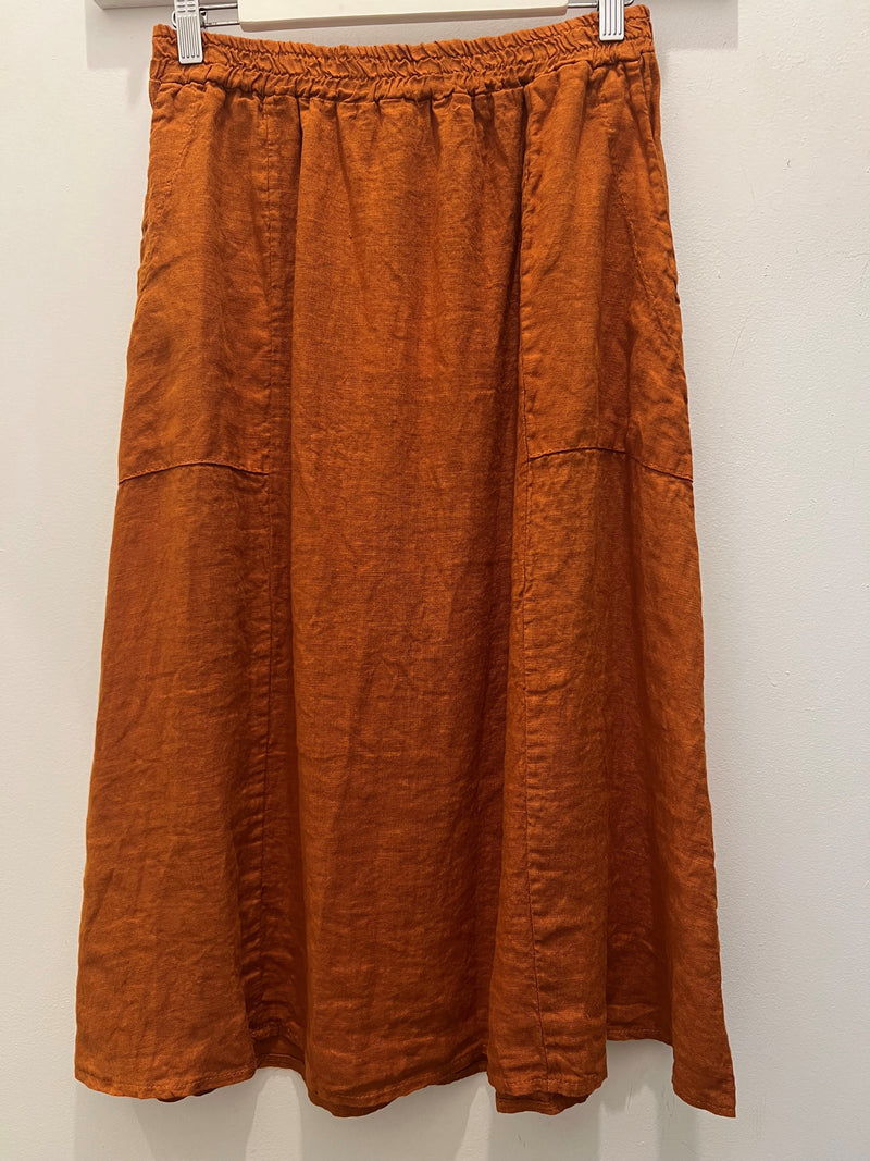 Frederic A-Line Skirt with Pockets - Desert Orange