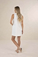 Ivy Denim Shift Dress - Ivory