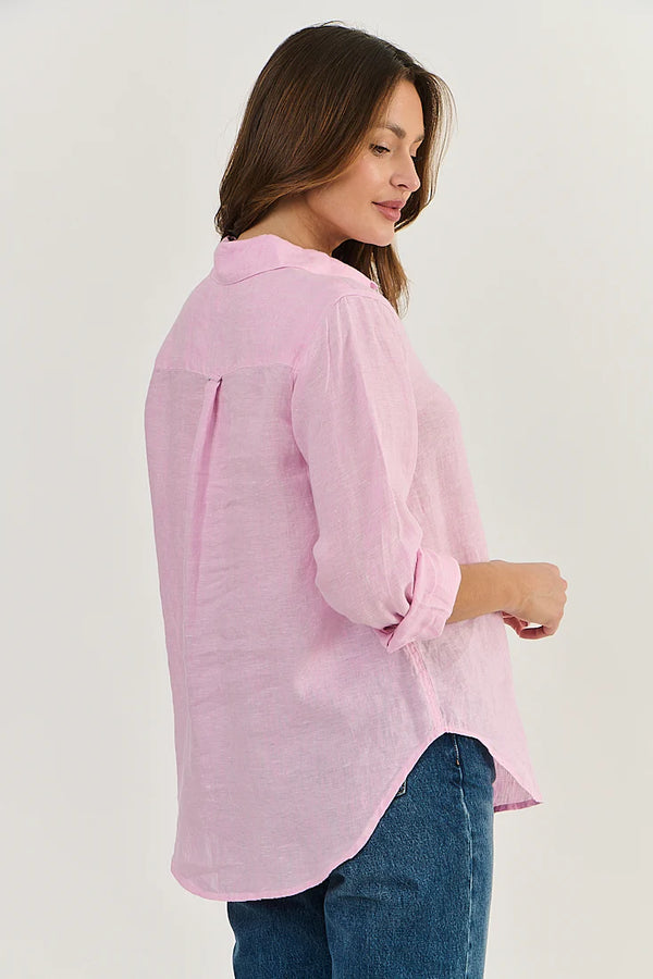 Linen Boyfriend Shirt - Pastel